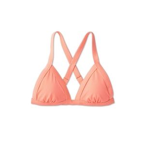 NWT Bright coral triangle Xhilaration bikini top